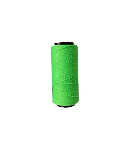 Imagen de Hilo cordon encerado fino 100% polyester 2 cabos cono de 100grs 150mts SETTANYL color 0329 verde fluo