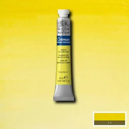Imagen de Acuarela COTMAN "WINSOR & NEWTON" en pomo de 8ml. color 346 tono de amarillo limon transparente