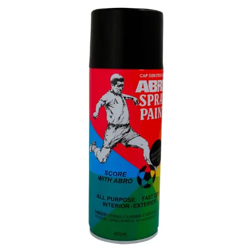 Imagen de Pintura en aerosol ABRO esmalte de colores de 400ml color Negro Alta Temperatura PAT202