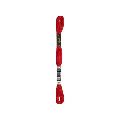 Imagen de Hilo de bordar 100% algodon Mouline ANCHOR 8mts. color 0047 rojo