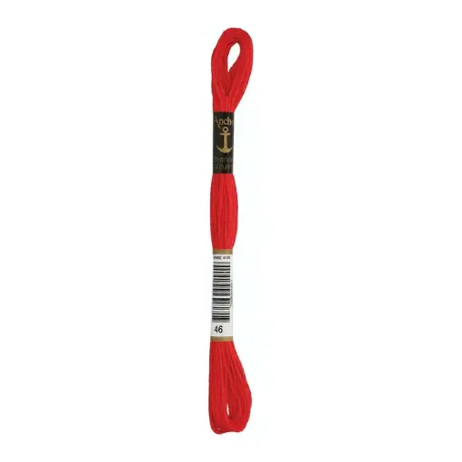 Imagen de Hilo de bordar 100% algodon Mouline ANCHOR 8mts. color 0046 rojo