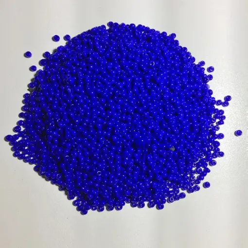 Imagen de Mostacillas chicas 2x1.5mms en paquete de 50grs color Azul opaco