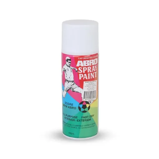 Imagen de Pintura en aerosol ABRO esmalte de colores x400ml color Blanco brillante No.16
