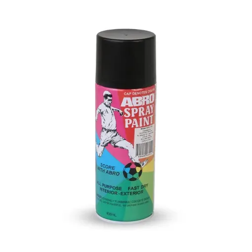 Imagen de Pintura en aerosol ABRO esmalte de colores de 400ml color Negro mate No.12