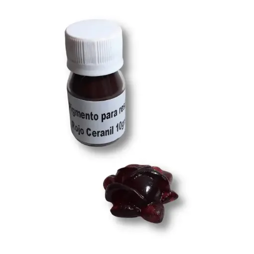 Imagen de Pigmento colorante en polvo para resina "LA CASA DEL ARTESANO" x10grs color Rojo Ceranil