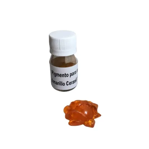 Imagen de Pigmento colorante en polvo para resina *10grs. color amarillo ceranil solvente queda Naranja