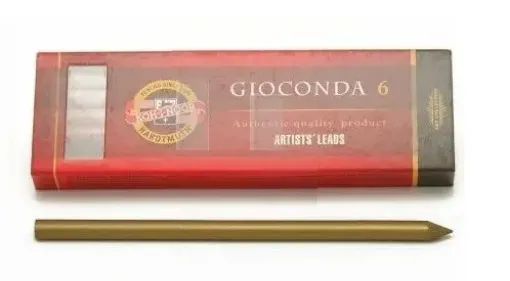 Imagen de Minas para artista PITT 5.6mms Gioconda drawing chalk KOH-I-NOOR *6 unidades color metal oro