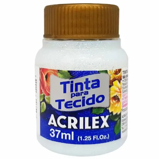 Imagen de Pintura para tela de algodon "ACRILEX" de 37ml. color con glitter 209 cristal