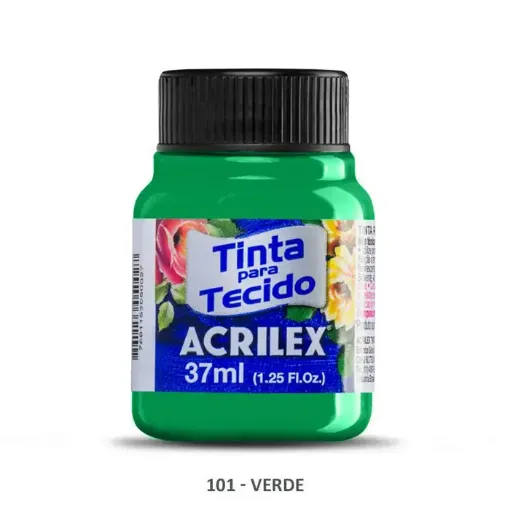 Imagen de Pintura para tela de algodon "ACRILEX" de 37ml. color fluorescente 101 verde fluo