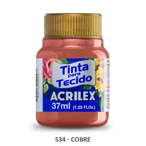 Imagen de Pintura para tela de algodon "ACRILEX" de 37ml. color metalizado 534 cobre