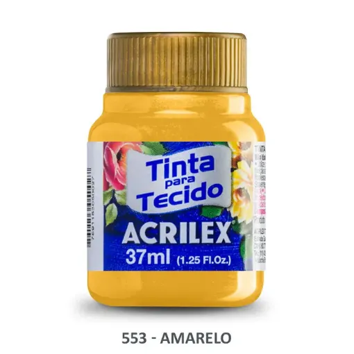 Imagen de Pintura para tela de algodon "ACRILEX" de 37ml. color metalizado 553 amarillo metalizado