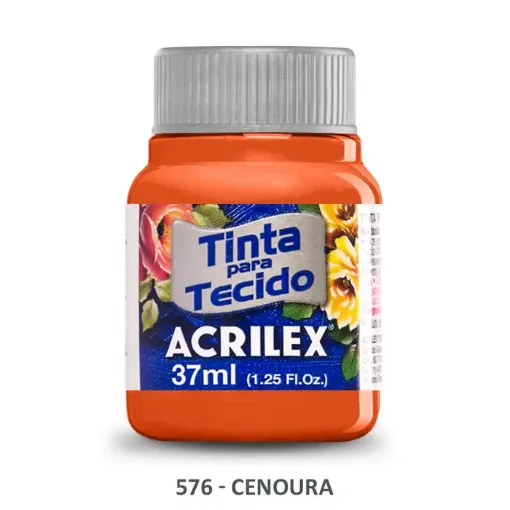Imagen de Pintura para tela de algodon con terminacion mate "ACRILEX" de 37cc. color 576 zanahoria
