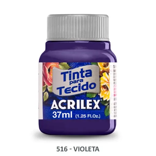 Imagen de Pintura para tela de algodon con terminacion mate "ACRILEX" de 37cc. color 516 violeta