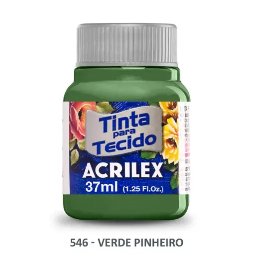 Imagen de Pintura para tela de algodon con terminacion mate "ACRILEX" de 37cc. color 546 verde pino