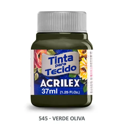 Imagen de Pintura para tela de algodon con terminacion mate "ACRILEX" de 37cc. color 545 verde oliva