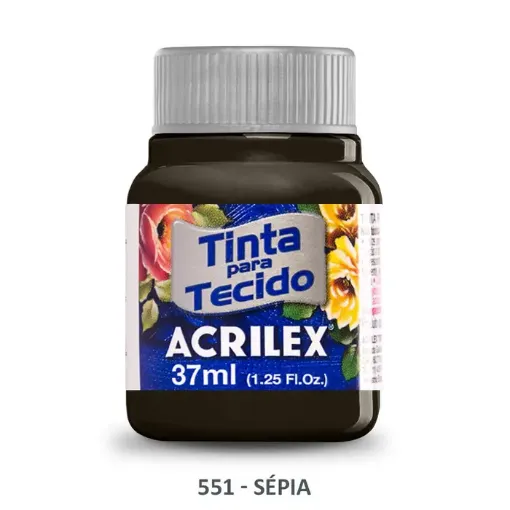 Imagen de Pintura para tela de algodon con terminacion mate "ACRILEX" de 37cc. color 551 sepia