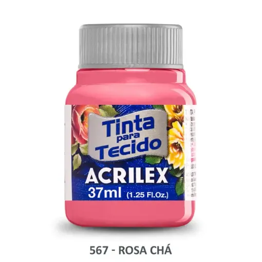 Imagen de Pintura para tela de algodon con terminacion mate "ACRILEX" de 37cc. color 567 rosa te
