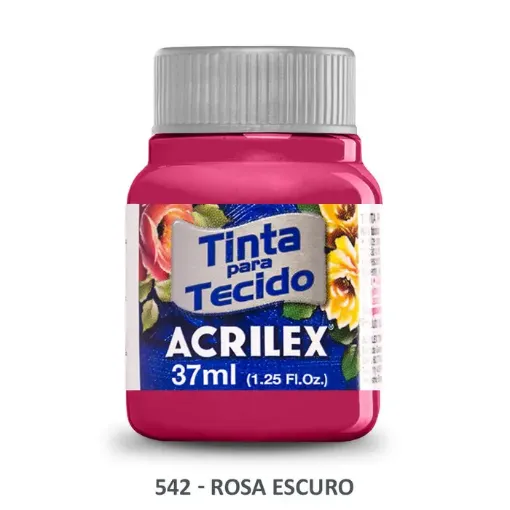 Imagen de Pintura para tela de algodon con terminacion mate "ACRILEX" de 37cc. color 542 rosa oscuro