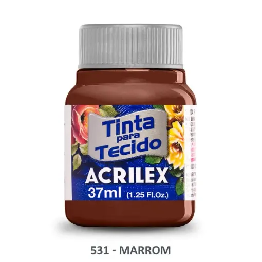 Imagen de Pintura para tela de algodon con terminacion mate "ACRILEX" de 37cc. color 531 marron