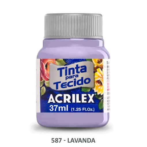 Imagen de Pintura para tela de algodon con terminacion mate "ACRILEX" de 37cc. color 587 lavanda