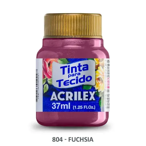 Imagen de Pintura para tela de algodon con terminacion mate "ACRILEX" de 37cc. color 804 fucsia