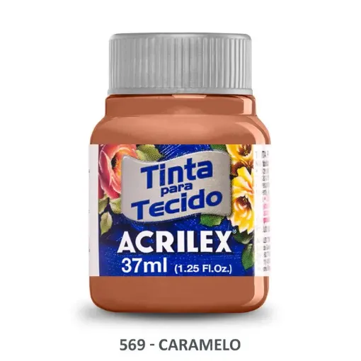 Imagen de Pintura para tela de algodon con terminacion mate "ACRILEX" de 37cc. color 569 caramelo