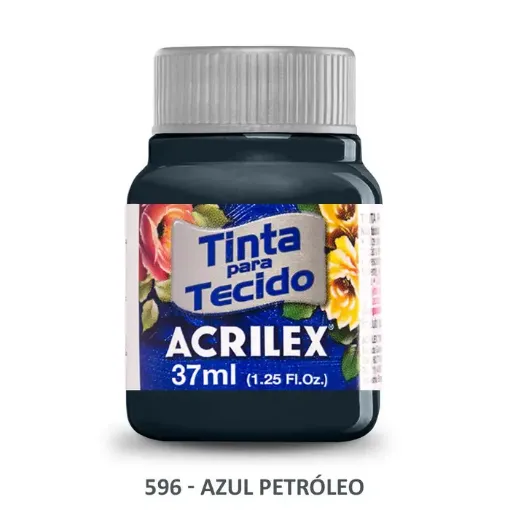 Imagen de Pintura para tela de algodon con terminacion mate "ACRILEX" de 37cc. color 596 azul petroleo