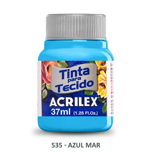 Imagen de Pintura para tela de algodon con terminacion mate "ACRILEX" de 37cc. color 535 azul mar