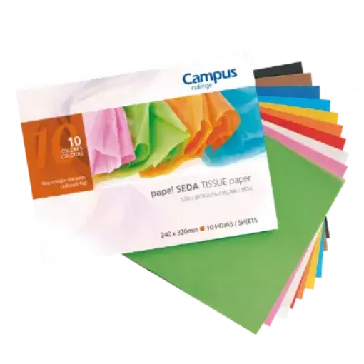 Imagen de Block de papel de seda CAMPUS 24x32cms con 10 colores diferentes