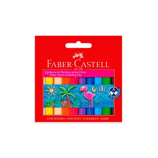 Imagen de Plasticina FABER CASTELL con glitter *10 colores