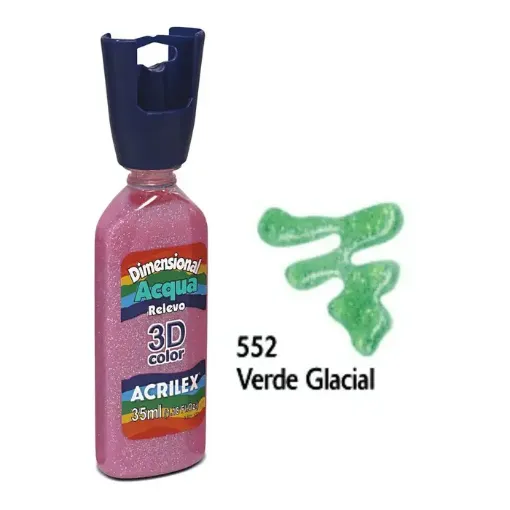 Imagen de Pintura dimensional relieve relevo 3D ACRILEX acqua *35 ml. color Verde Glacial 552