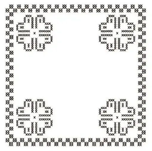 Imagen de Tela polyester para bordar en Punto Cruz  de 45*45cms. color blanco con motivo sublimado Nro.19