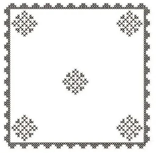 Imagen de Tela polyester para bordar en Punto Cruz  de 45*45cms. color blanco con motivo sublimado Nro.15 