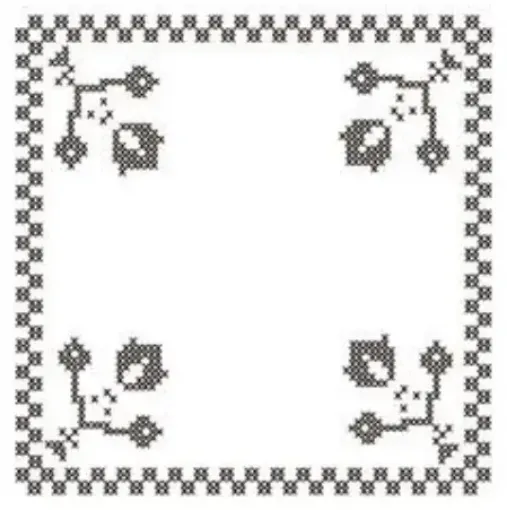 Imagen de Tela polyester para bordar en Punto Cruz  de 45*45cms. color blanco con motivo sublimado Nro.12