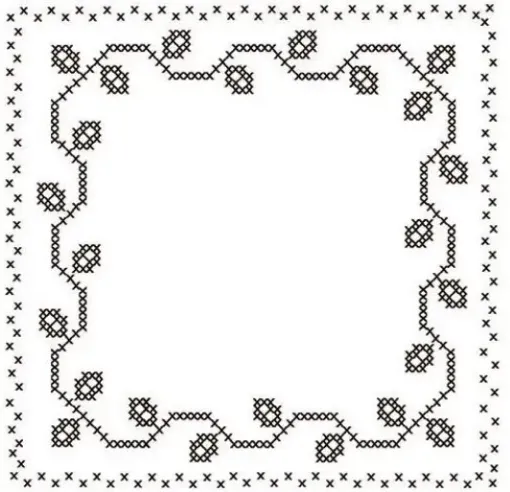 Imagen de Tela polyester para bordar en Punto Cruz  de 45*45cms. color blanco con motivo sublimado Nro.13