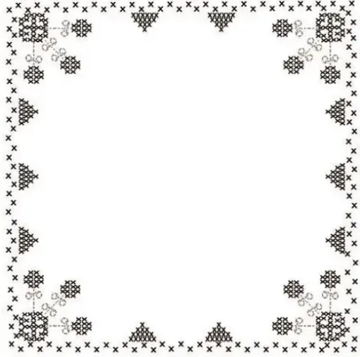 Imagen de Tela polyester para bordar en Punto Cruz  de 45*45cms. color blanco con motivo sublimado Nro.11 