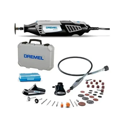 Imagen de Mini torno profesional DREMEL 4000 175w de potencia 5000 a 35000 rpm en valija con 36 accesorios y flexible