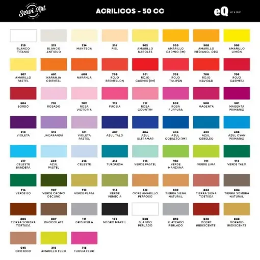 Imagen de Acrilico decorativo "EQ Arte" de 50cc. varios colores