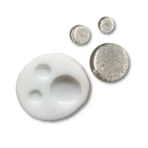Imagen de Molde de silicona para resina modelo A006 3 media perlas