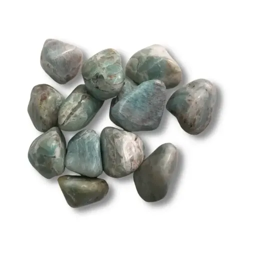 Imagen de Piedras semi preciosas Amazonita verde en bruto piedras grandes de 2 a 3cms en paquete de 100grs.