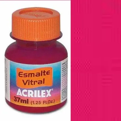 Imagen de Esmalte vitral para vidrio y ceramica "ACRILEX" *37ml. color Rosa fuerte 527