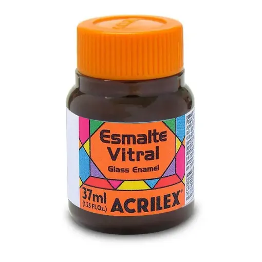 Imagen de Esmalte vitral para vidrio y ceramica "ACRILEX" *37ml. color Marron 531