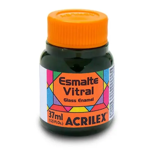 Imagen de Esmalte vitral para vidrio y ceramica "ACRILEX" *37ml. color Verde pino 546