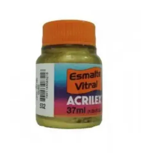 Imagen de Esmalte vitral para vidrio y ceramica "ACRILEX" *37ml. color Verde oliva 545