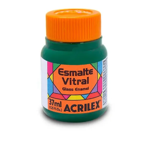 Imagen de Esmalte vitral para vidrio y ceramica "ACRILEX" *37ml. color Verde veronese 512