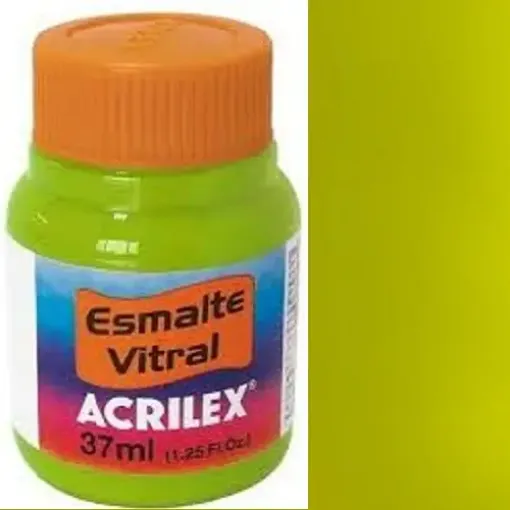 Imagen de Esmalte vitral para vidrio y ceramica "ACRILEX" *37ml. color Verde pistacho 570