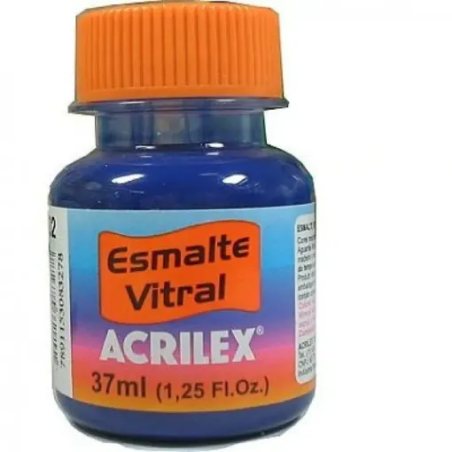 Imagen de Esmalte vitral para vidrio y ceramica "ACRILEX" *37ml. color Azul cobalto 502