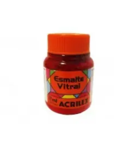 Imagen de Esmalte vitral para vidrio y ceramica "ACRILEX" *37ml. color Rojo escarlata 508