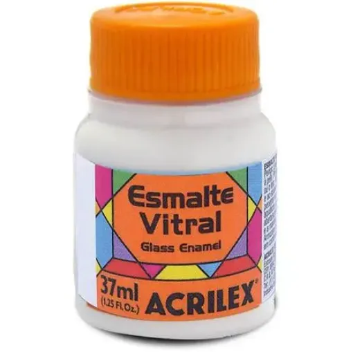 Imagen de Esmalte vitral para vidrio y ceramica "ACRILEX" *37ml. color Blanco 519