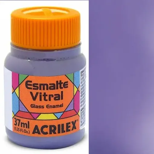 Imagen de Esmalte vitral para vidrio y ceramica "ACRILEX" *37ml. color Lila 528